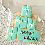 アイシングクッキー ウェディング　席札 ボックスタワー（Tiffany調）￥450